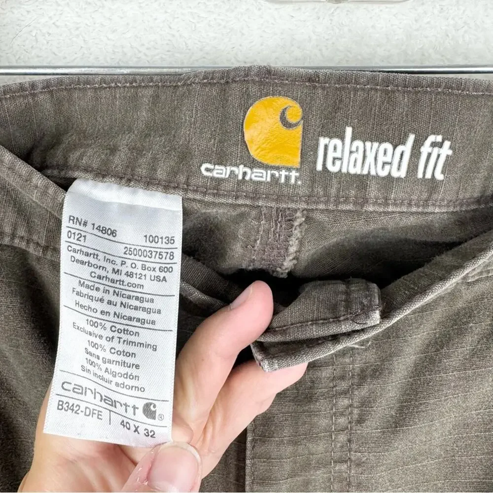 Carhartt Cargo Work Pant Relaxed Fit Rugged Flex Ripstop in Dark Coffee Sz 40x32